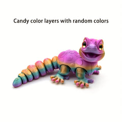 Colorful Lizard Figurines with Articulated Joints - Office Desk Decor