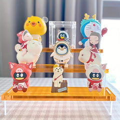 3-Layer Colored Acrylic Display Rack for Collection Pop Figures Toys