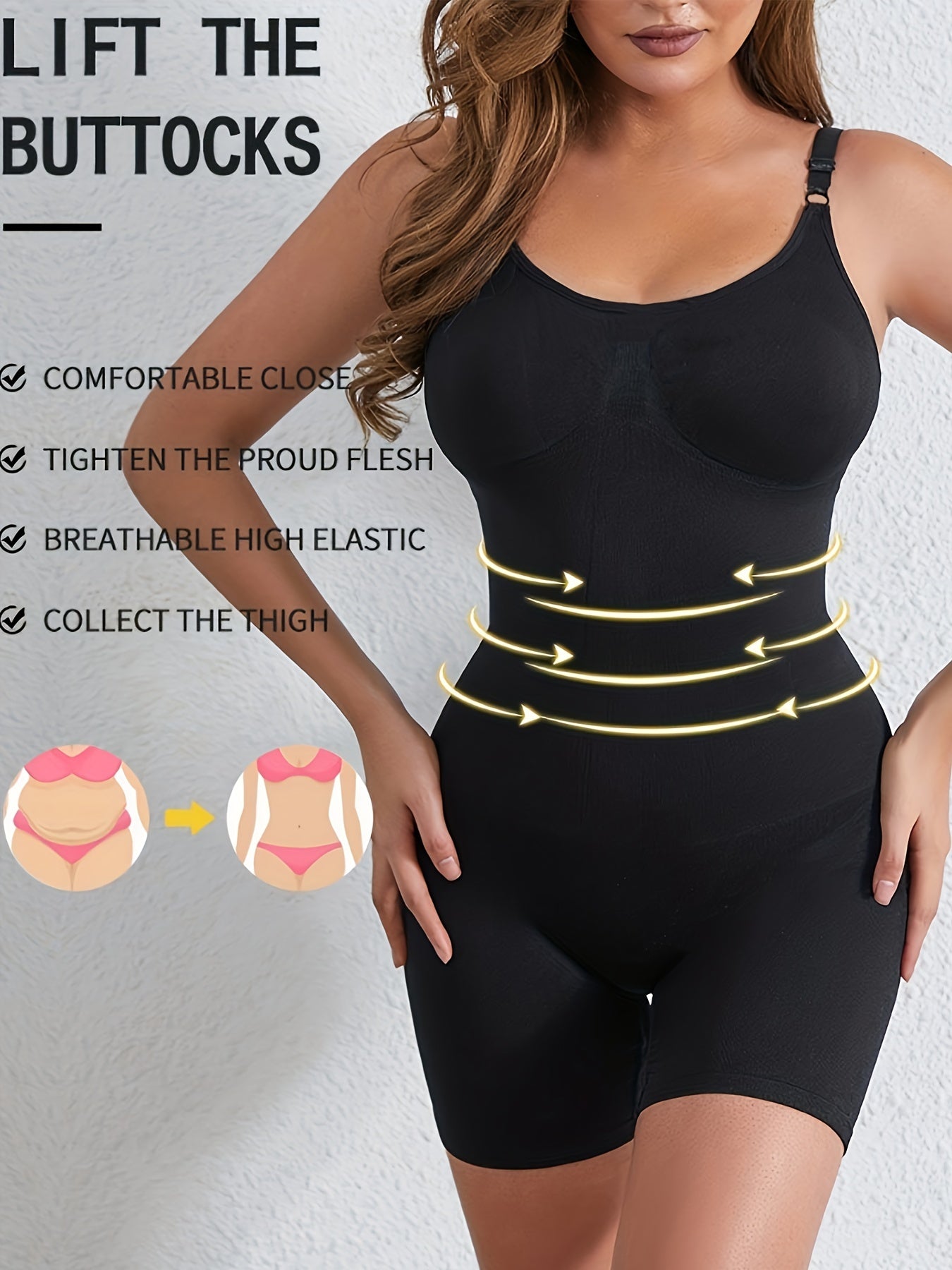 One Piece Training Sport Bodysuit Tummy Control Shapewear Jumpsuit