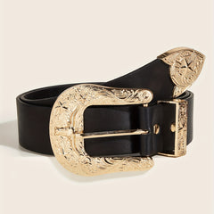 Engraved Buckle Belt Western Casual Vintage Hip Hop Jeans Pants Belt