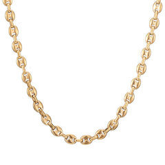 Men Stainless Steel Coffee Bean Necklace 22in Long Golden Steel