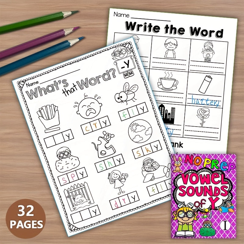 Phonics Activity Workbook: Master Vowel Sounds Reading & Writing for Kids