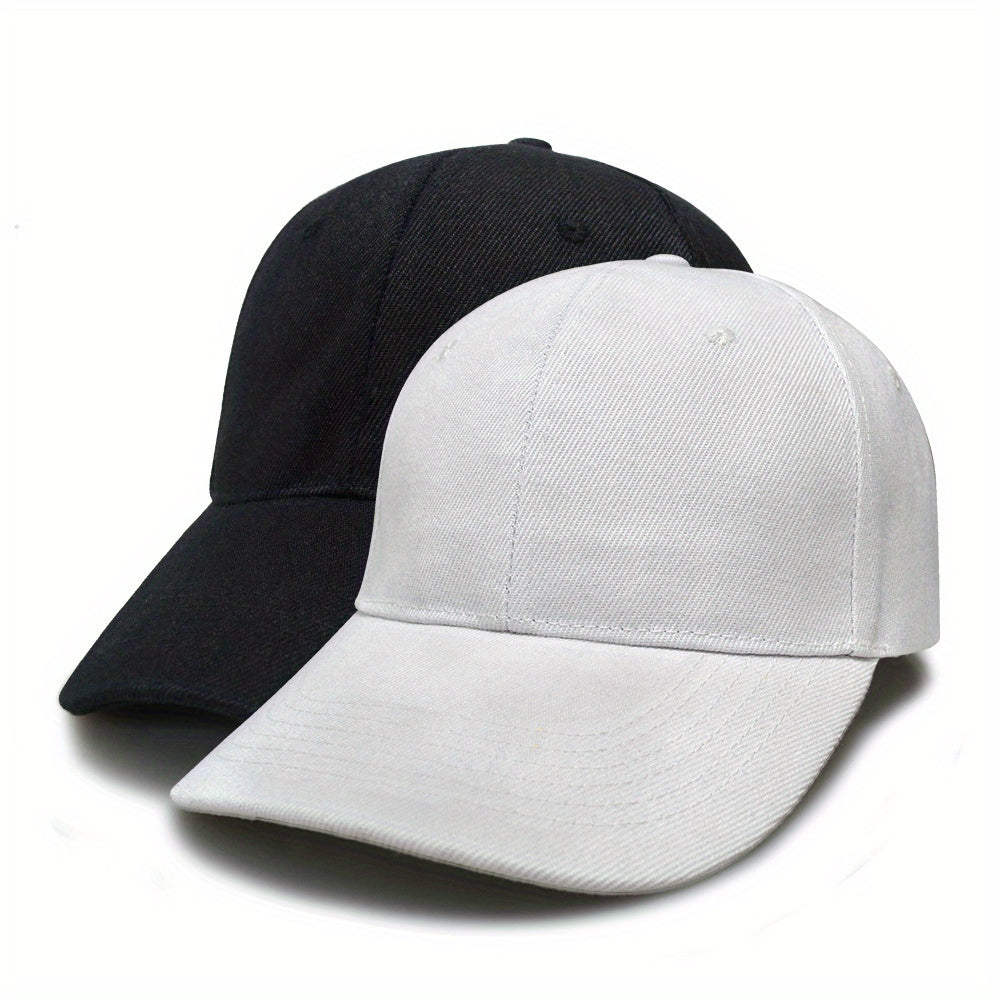 2pcs Solid Baseball Cap Lightweight Sunshade Dad Hats Couple Sun Hat