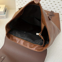 Vintage PU Leather Laptop Backpack for Travel