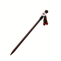 Ancient Chinese Wooden Hair Stick Ponytail Holder Cheongsam Costume Hair Accesso