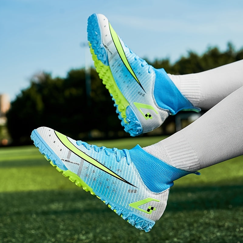 Men's High Top TF Cleats Lightweight Sport Shoes for Soccer Running