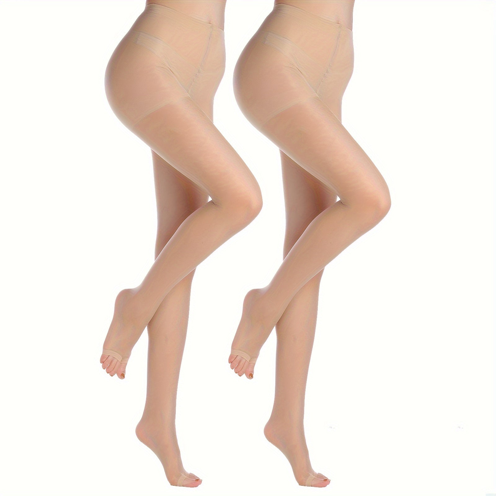 3 Pack Toeless High Waist Slim Pantyhose Elastic Pantyhose