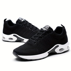 Men's Knit Air Cushioned Lace Up Casual Shoes Lightweight Sneaker