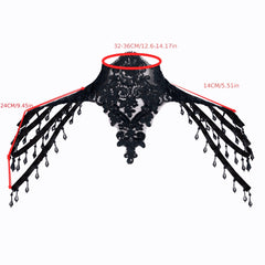 Party Lace Bead Chain Shoulder Cape Gothic Collar