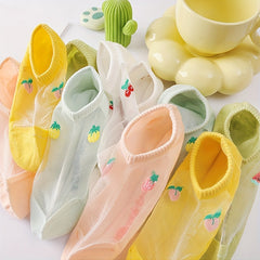 5-Pair Fruit Print Low Cut Socks Women's Stockings