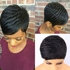 Short Curly Pixie Wig Natural Fluffy Wig for Daily Party Halloween