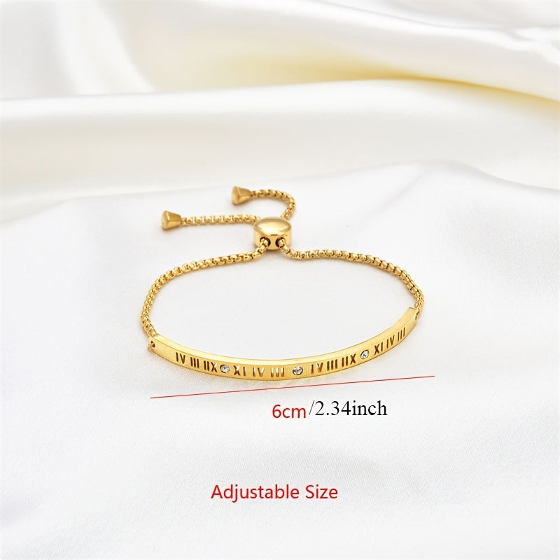 Adjustable Roman Numerals Bracelet for Women Girls