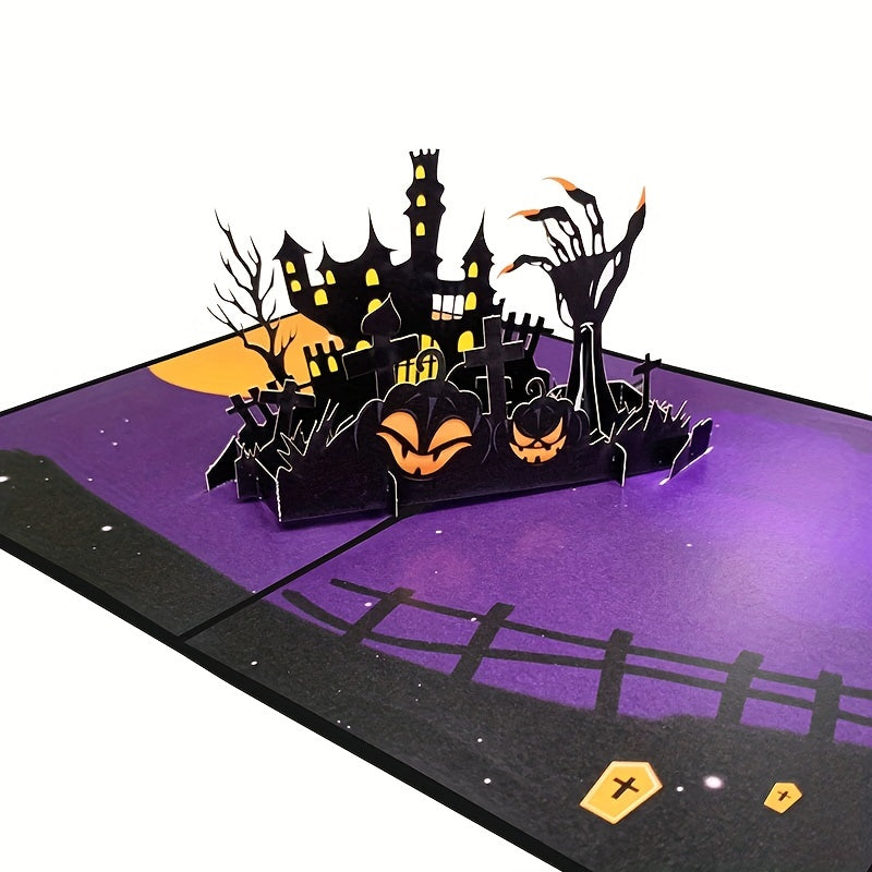 3D Haunted House Halloween Greeting Card