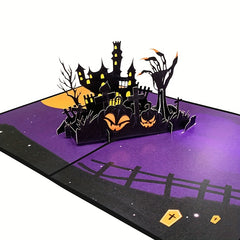 3D Haunted House Halloween Greeting Card