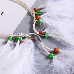 Boho Faux Feather Hair Rope Western Style Headband Hippie Style Hair Accessories