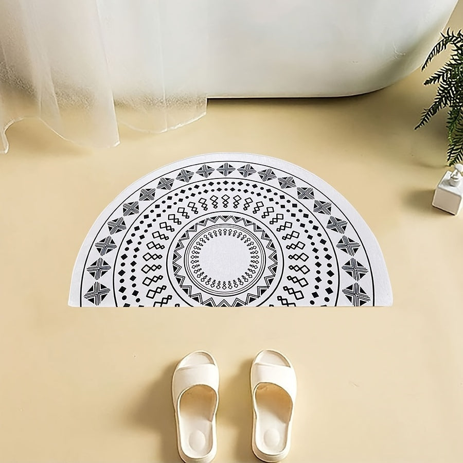 Moroccan Element Doormat Semi Circular Area Rug
