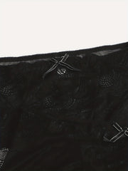 3 Pack Plus Size Panties Set Women's Plus Floral Lace Bow Detail