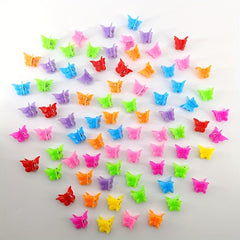 80pcs Small Hair Claw Angle Butterfly Plastic Hair Clip for Girls