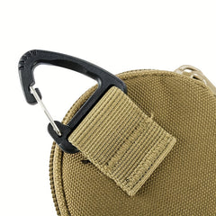 Compact Earphone Storage Bag with Zipper and Buckle