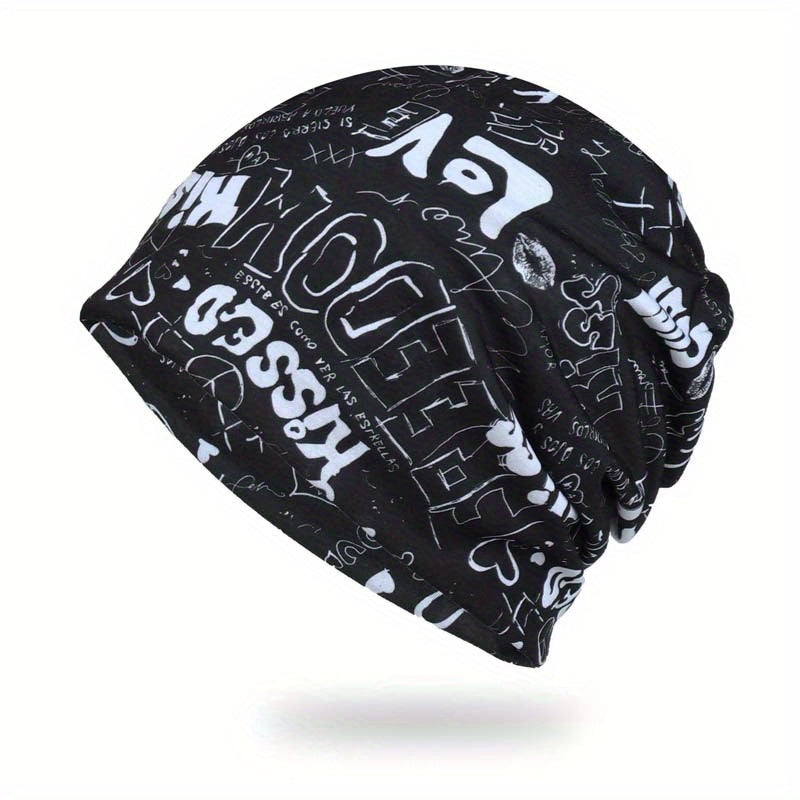 Hip Hop Letter Print Beanie Unisex Baggy Hat