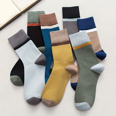 Colorblock Crew Socks Comfy & Breathable Mid Tube Women's Stockings