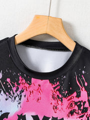 GAME OVER Boy's 2pcs T shirt & Shorts Set Gamepad Cartoon Print Casual Outfit