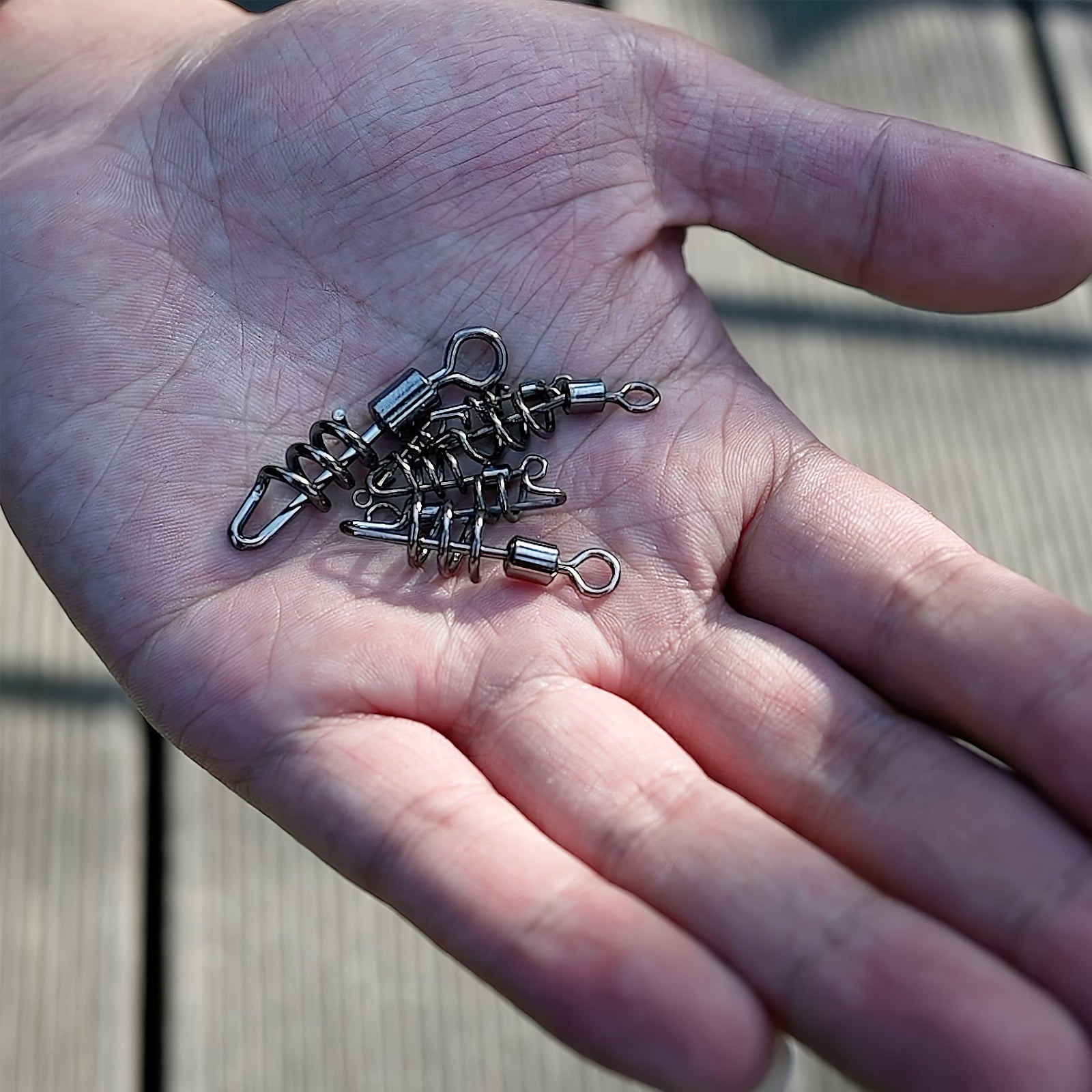 50pcs Fishing Barrel Swivels Stainless Steel Snaps for Saltwater Luring