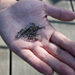 50pcs Fishing Barrel Swivels Stainless Steel Snaps for Saltwater Luring