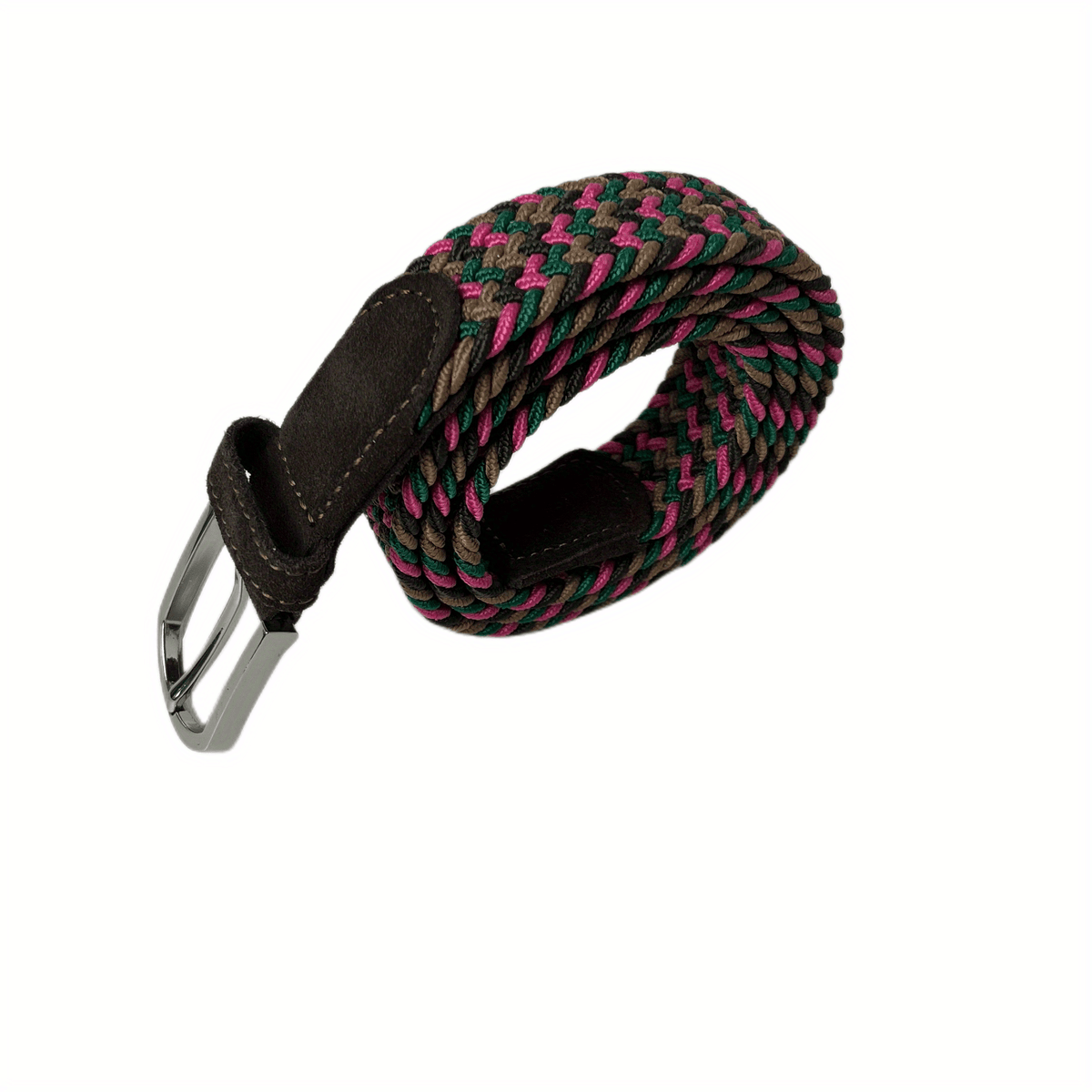 Elastic Braided Belt Pin Buckle Stretch Belt Canvas Waistband Girls