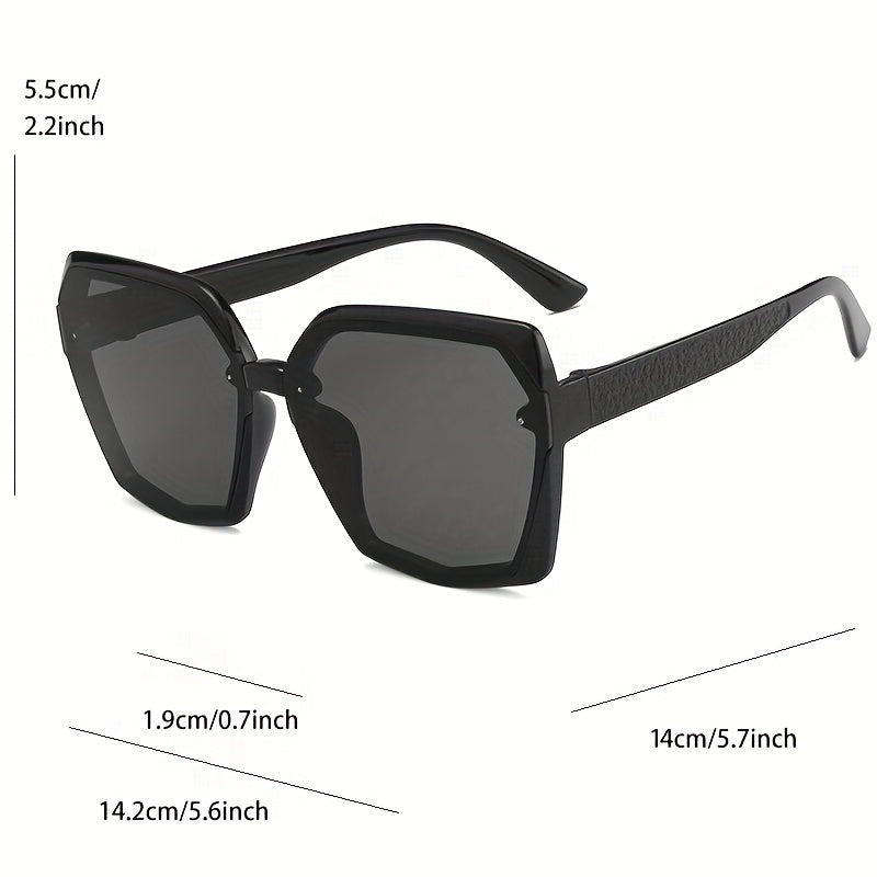 Oversized Hexagonal Sunglasses Vintage Ladies Stylish Women