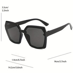 Oversized Hexagonal Sunglasses Vintage Ladies Stylish Women