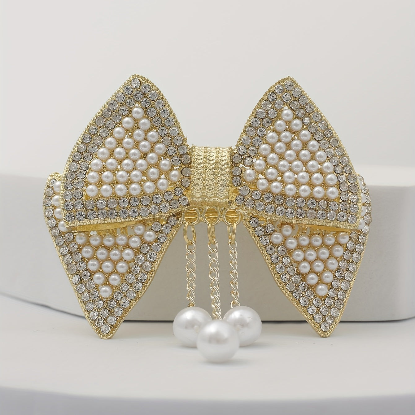 Bowknot Hair Clip with Pendant Head Jewelry for Women