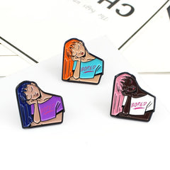 Zinc Alloy Cartoon Girl Brooch