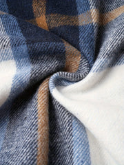  Plaid Print Long Sleeve Button Up Shirt