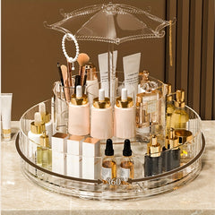 Adjustable 360-Degree Rotating Makeup Storage Display Case