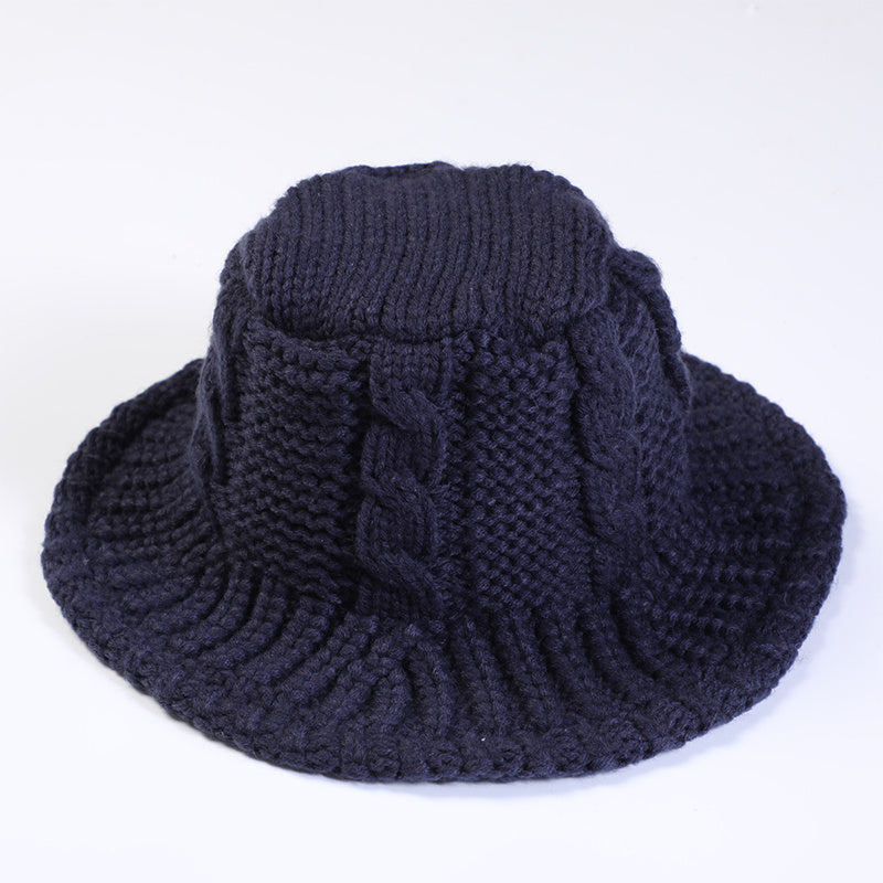 Cable Pattern Coldproof Thermal Women Knit Bucket Hat