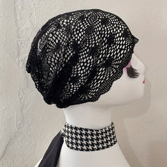 Hollow Out Lace Beanie Turban Cap Head Wrap Chemo Hats