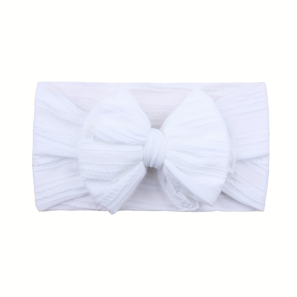 Jacquard Bow Soft Elastic Headband for Baby Girls