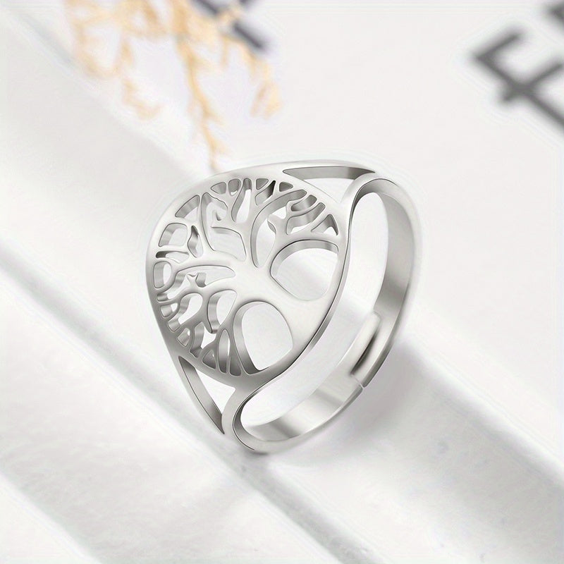 Tree Of Life Adjustable Ring Viking Stainless Steel Finger Rings