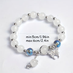Butterfly Charm Beaded Bracelet for Girls Adjustable Bracelet
