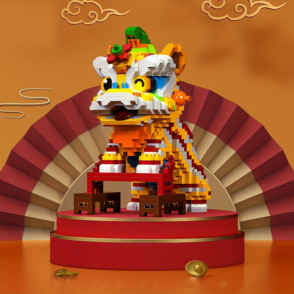 Chinese Culture Lion Awakening Building Block Toy
