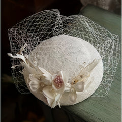 French Style Fascinator Hat Mesh Flower Beret Women