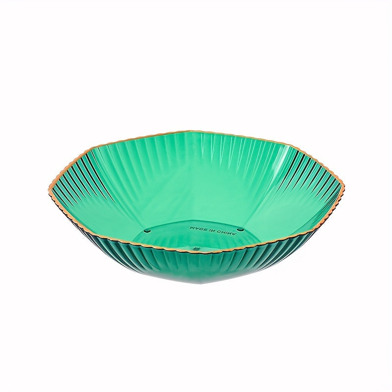 Transparent Serving Tray Golden Rim Fruit Basket