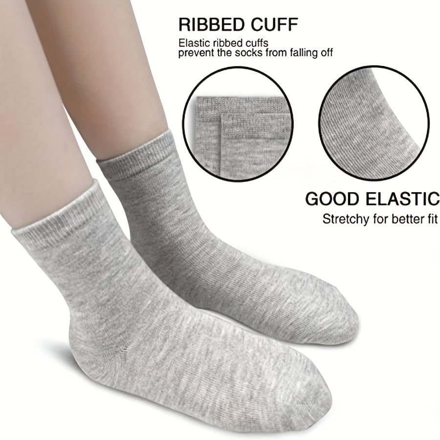 20 Pairs Children's Crew Socks Breathable Comfy Sweat Absorption Sports Socks