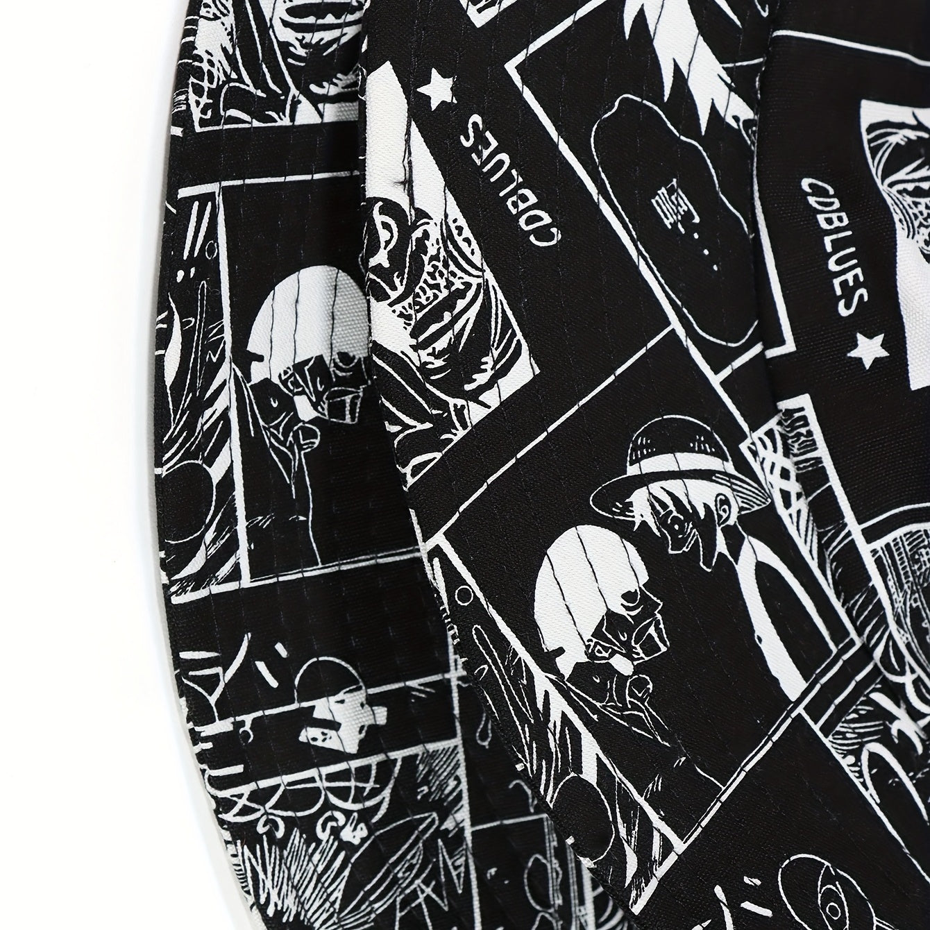 Pattern Graffiti Print Bucket Hat Lightweight Fisherman Cap
