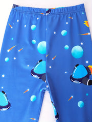 Kid's 2pcs Pajamas Astronaut Space Print Loungewear PJ Set