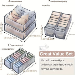 Grid Storage Box for Underwear, Socks, and Bras - Home and Bedroom Organizer