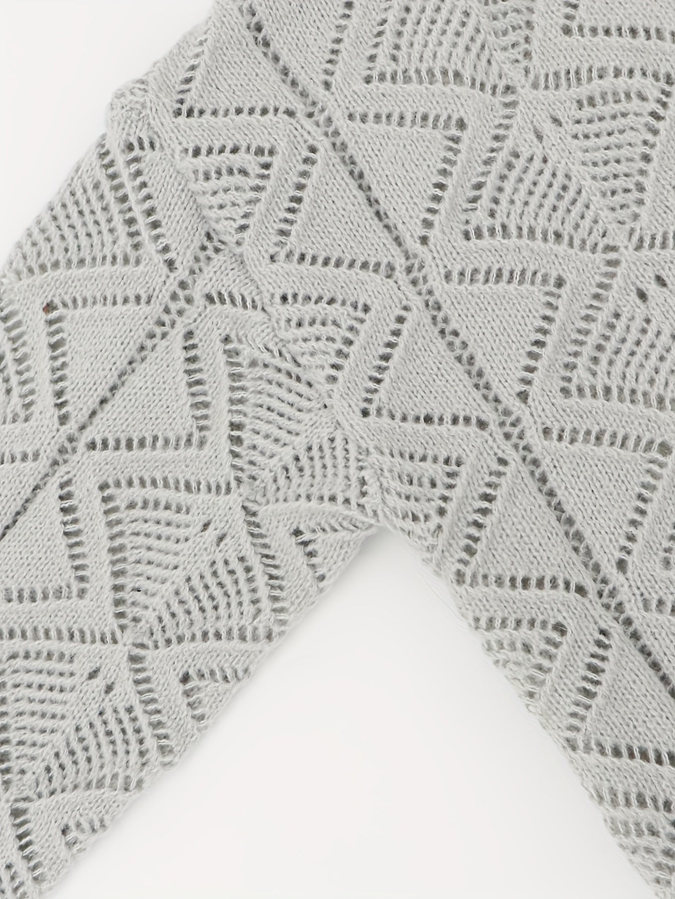  Solid Long Sleeve Open Front Knitted Sweater Cardigan