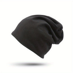 Embossed Solid Lightweight Slouchy Skull Cap Unisex Couple Knitted Beanies