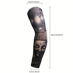 Men's Buddha Pattern Sun Protection Sleeves for Outdoor Travel